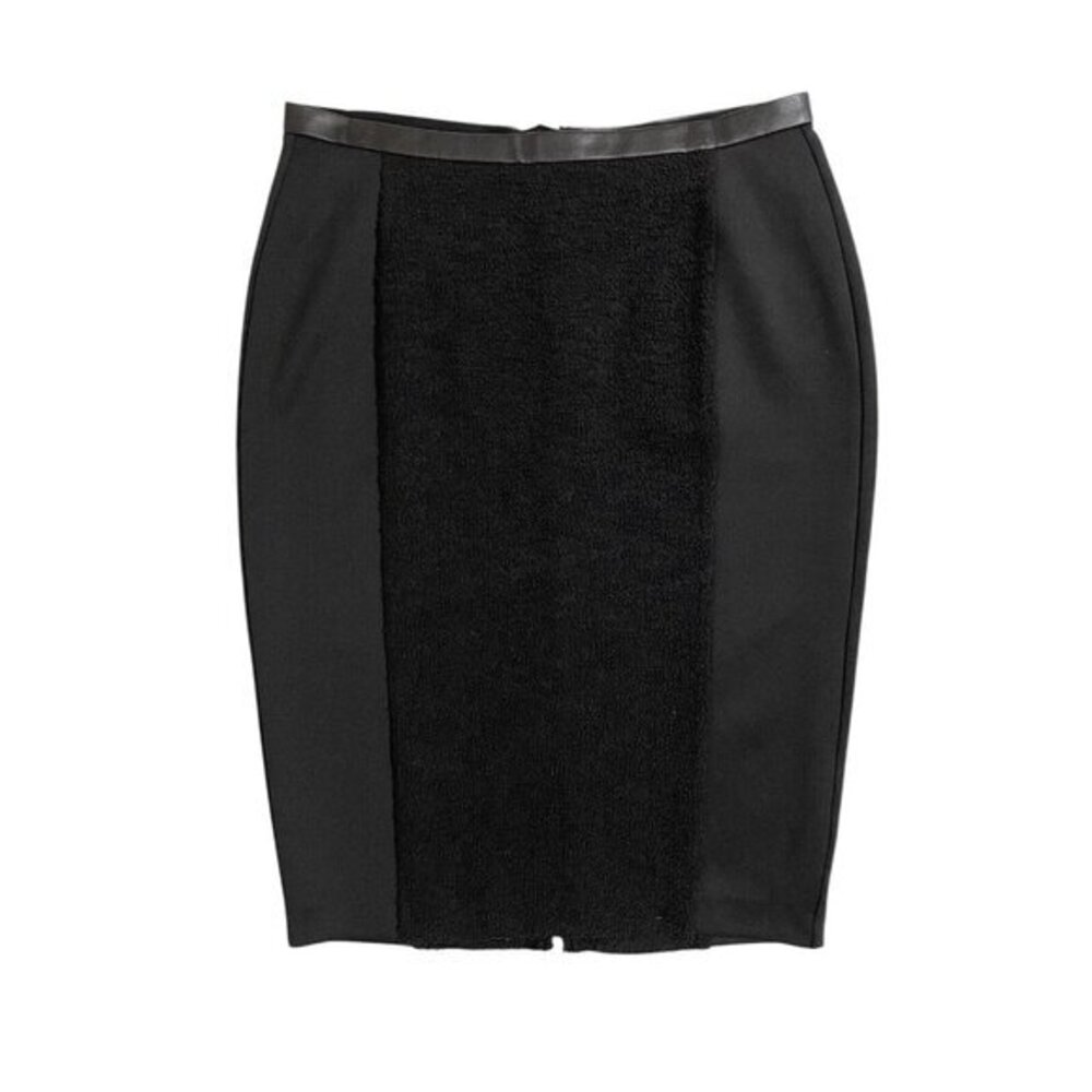 Calvin Klein Pencil Skirt Black Scuba Boucle Contrast Skirt Sz 4 NWT